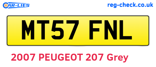 MT57FNL are the vehicle registration plates.