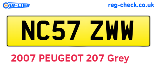NC57ZWW are the vehicle registration plates.