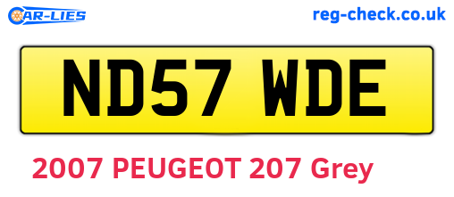 ND57WDE are the vehicle registration plates.