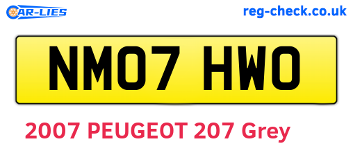 NM07HWO are the vehicle registration plates.
