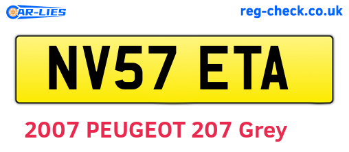 NV57ETA are the vehicle registration plates.