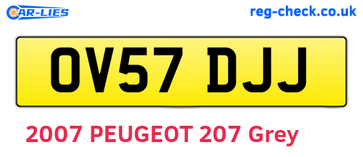 OV57DJJ are the vehicle registration plates.