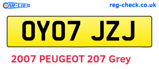 OY07JZJ are the vehicle registration plates.