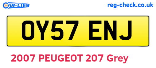 OY57ENJ are the vehicle registration plates.