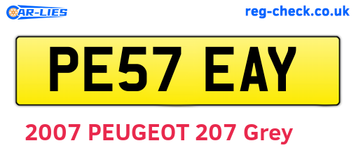PE57EAY are the vehicle registration plates.