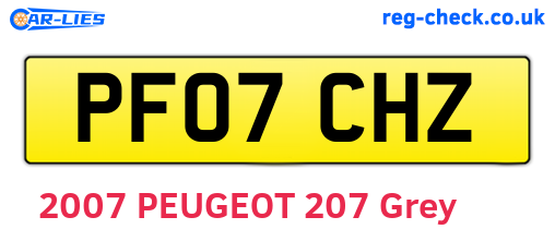 PF07CHZ are the vehicle registration plates.