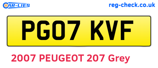 PG07KVF are the vehicle registration plates.