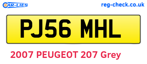 PJ56MHL are the vehicle registration plates.