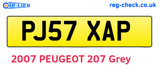 PJ57XAP are the vehicle registration plates.