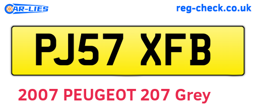 PJ57XFB are the vehicle registration plates.