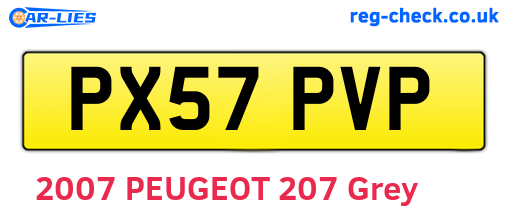 PX57PVP are the vehicle registration plates.
