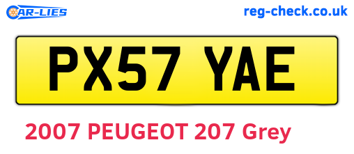 PX57YAE are the vehicle registration plates.