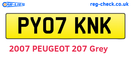 PY07KNK are the vehicle registration plates.