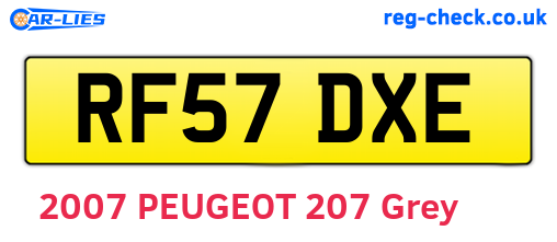 RF57DXE are the vehicle registration plates.