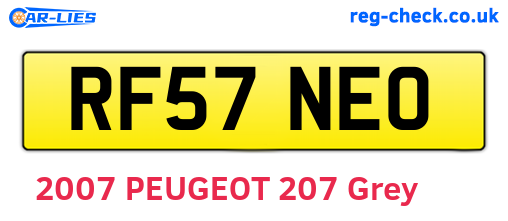 RF57NEO are the vehicle registration plates.