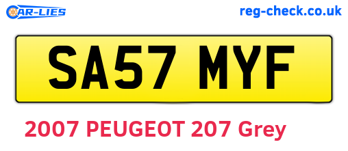 SA57MYF are the vehicle registration plates.