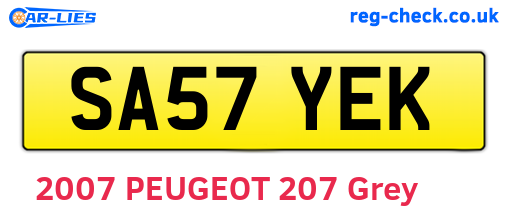 SA57YEK are the vehicle registration plates.