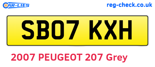 SB07KXH are the vehicle registration plates.
