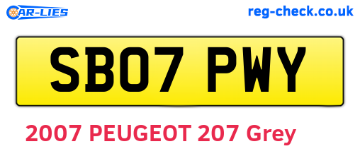 SB07PWY are the vehicle registration plates.