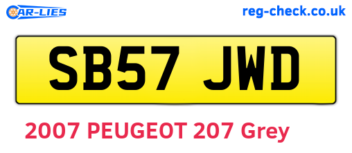 SB57JWD are the vehicle registration plates.