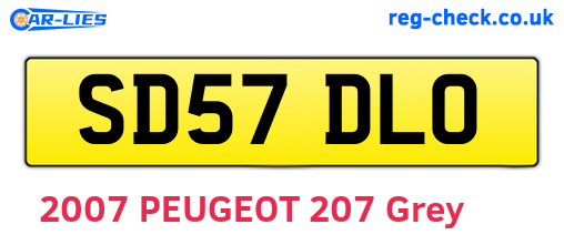 SD57DLO are the vehicle registration plates.