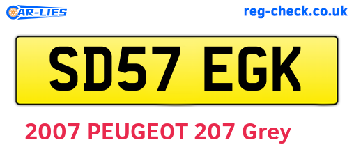 SD57EGK are the vehicle registration plates.