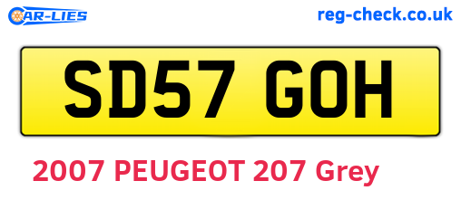 SD57GOH are the vehicle registration plates.