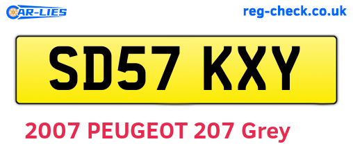 SD57KXY are the vehicle registration plates.