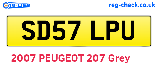 SD57LPU are the vehicle registration plates.