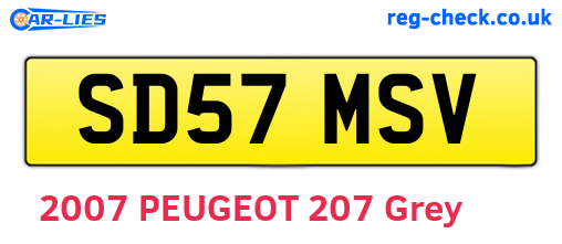 SD57MSV are the vehicle registration plates.