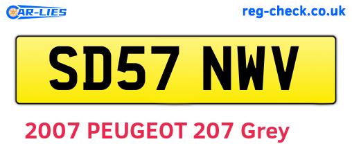 SD57NWV are the vehicle registration plates.