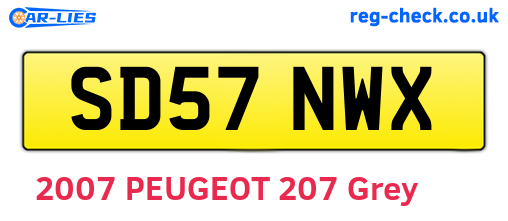 SD57NWX are the vehicle registration plates.