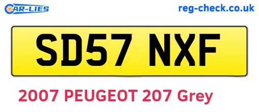 SD57NXF are the vehicle registration plates.