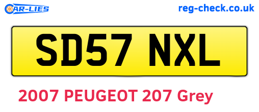 SD57NXL are the vehicle registration plates.