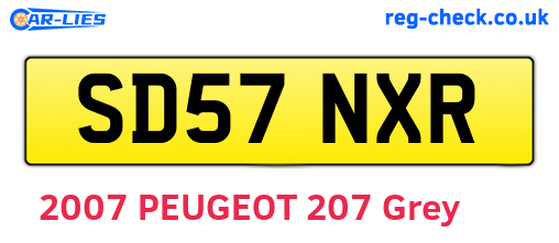 SD57NXR are the vehicle registration plates.