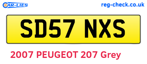SD57NXS are the vehicle registration plates.