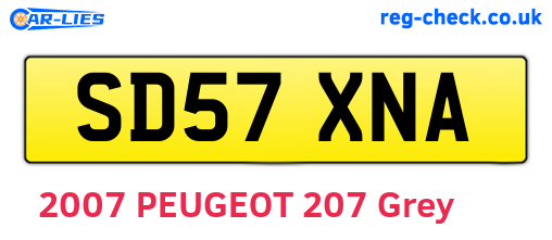 SD57XNA are the vehicle registration plates.