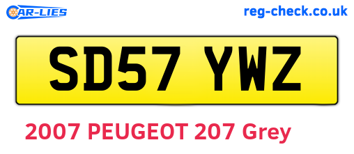 SD57YWZ are the vehicle registration plates.