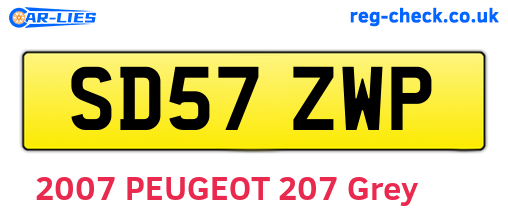 SD57ZWP are the vehicle registration plates.