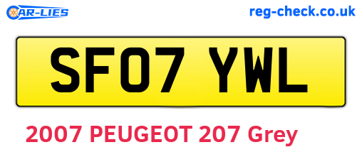 SF07YWL are the vehicle registration plates.