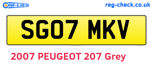 SG07MKV are the vehicle registration plates.