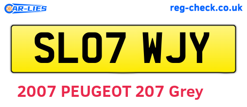 SL07WJY are the vehicle registration plates.