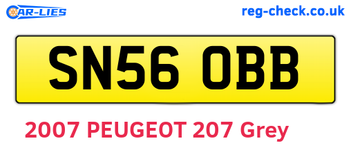 SN56OBB are the vehicle registration plates.