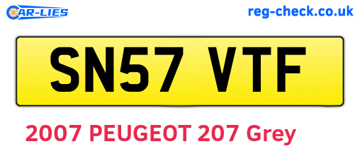 SN57VTF are the vehicle registration plates.