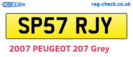 SP57RJY are the vehicle registration plates.