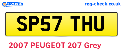 SP57THU are the vehicle registration plates.