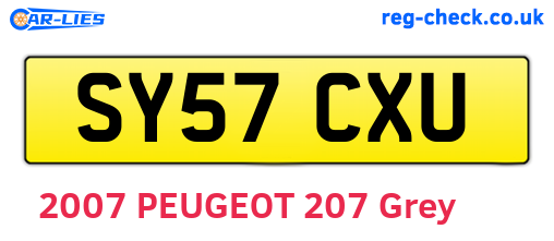 SY57CXU are the vehicle registration plates.