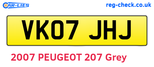 VK07JHJ are the vehicle registration plates.