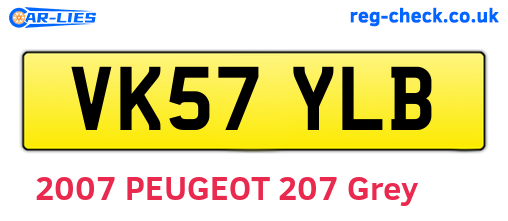 VK57YLB are the vehicle registration plates.