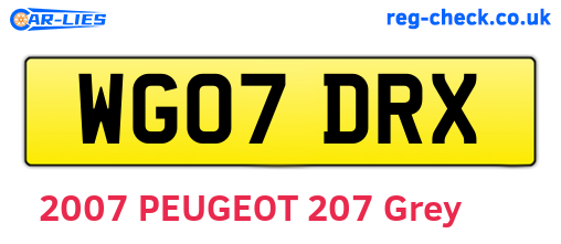 WG07DRX are the vehicle registration plates.